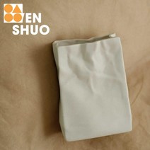 화병 꽃병 인테리어 오브제 도자기 크림, 크림유약/크링크지봉투 화기