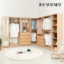 보루네오 리타 드레스룸 시스템 옷장 시스템장 가구 인테리어 아파트 옷방 안방 수납장 맞춤, 단독형제품, 체크베이지