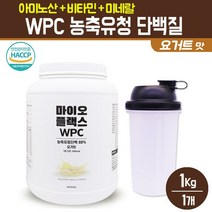 WPC 농축 유청 단백질 분말 헬스 근육 운동전 운동후 프로틴 파우더 필수 아미노산 L-아르기닌 복합 비타민 미네랄 가루 여성 남성 고단백 보충제 식사대용 쉐이크 요거트맛, 1팩, WPC 농축유청 단백질 요거트맛 1kg