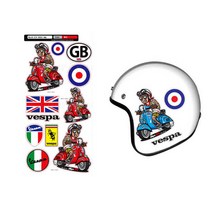 이태리 스쿠터 캐릭터 자동차 오토바이 스티커(빨강), 이태리스쿠터-스티커세트(레져1)