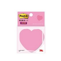 포스트잇 강한점착용 다이컷 노트 76 x 76 mm, 하트, 6개