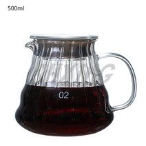 서버컴퓨터 데스크탑 노트북 물병 드립 400ml 650ml 커피 포트 v60 유리 범위 커피 커피 주전자 브루어 바리 스타 여과기, 500ml
