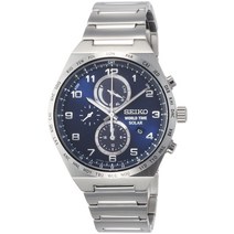 [세이코 워치] 손목시계 스피릿 월드 타임 기능 첨부 솔라 크로노그래프 SBPJ023