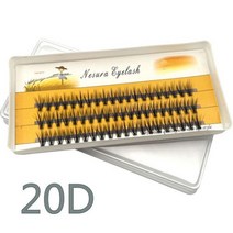 확장 속눈썹 개별 자연스러운 인조 번들 1 박스 60 클러스터 20/30D, C, 0.07mm, 10mm + 20D_2