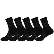 5족 남자 공장 현장 작업화 안전화 자전거 등산 테니스 중목 장목 이중 삼중 두꺼운 파일 도트 스포츠 양말, 검정5켤레