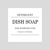 아루아 욕실 디스펜서 물비누 주방세제 디스펜서 샴푸 용기 펌핑 공병, 1개, 라벨(라인)-DISH SOAP