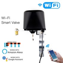 와이파이 스마트 워터 밸브 가스 또는 물용 홈 오토메이션 시스템 밸브 제어 Alexa Echo Google 홈과 음성 제어 작업, black