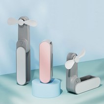 휴대용 손선풍기 폴더형 접이식 usb 충전식 탁상용 야외 캠핑 핸드 미니 저소음 초미니 어린이 유모차 C타입 TYPE-C 기념품 선물용, 그레이