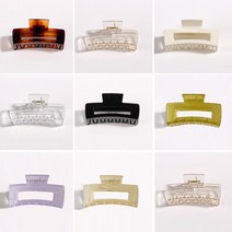 프리존24 아크릴 미듐 스퀘어 헤어 집게핀 8.5cm 8color