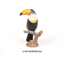 2023토끼 시뮬레이션 조류 모델 터키 플라밍고 앵무새 올빼미 바다 독수리 타조 PVC 액션 피규어 인형 장난감, [40] Toucan