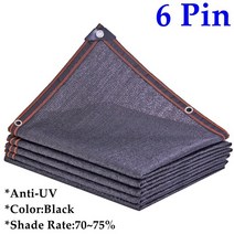 농업용 인삼 천 그늘막 썬 쉐이드 비닐하우스 차광막 야외 블랙 uv 태양 그늘 그물 정원 식물 보호소 텐트 전망대 차양 농업 온실 차양 그물, 6핀, 3mx6m