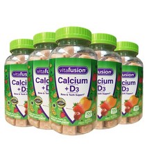 비타퓨전 [5개 SET] 칼슘 구미 비타민 500mg 100정 (구미) Vitafusion Calcium Gummy Vitamins (100Gummies), 1개