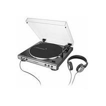 오디오 테크니카 Audio Technica AT-LP60XHP Stereo 턴테이블 with 헤드폰 Gunmetal and Black