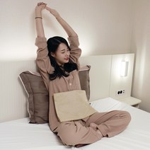 한일전기 온열찜질기 전기찜질기 찜질팩 허리 배 복부 온열기 찜찔기, 베이지 체크