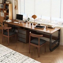 2인용 스터디 슬림책상 더블 공부방 쌍둥이책상, H