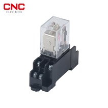 소켓 베이스가 CNC 전원 릴레이 코일 MY2 DPDT MY2NJ Relais DC 12V24V AC 110V220V 스위치 1 세트, [02] 12V VDC