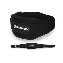 ROBOX Weight Lifting Belt Gym Back Support Bodybuilding Fitness Training Lumbar Neoprene Workout for, Full Black