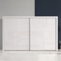 빅로드가구 키높이 헤이즈 슬라이딩 4~12자 장롱세트, 라인-화이트