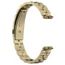 여성 스테인레스 스틸 시계 스트랩 Fitbit Luxe 팔찌 액세서리 스포츠 밴드 금속, [01] Fitbit Luxe, [02] gold