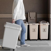 공장 야외 회사 대용량 원터치 쓰레기통 분리수거함 재활용쓰레기 학교, 1개, 솔보휴지통30L(아이보리2p+브라운2p)