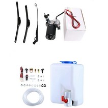 SCHRION 110도 모터 12V 전기 모터 UTV 앞유리 병 와셔 키트 폴라리스 레인저 RZR 일반 골프 카트 트랙터 캔 암 커맨더 UTV 풀 윈드실드 와이퍼 와셔 터보 펌프, Arm 15.7 inch Blade 15.7 inch