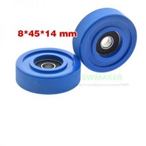 1pcs 8*45*14mm 608RS 베어링 고무 휠/가이드 휠/플랫 롤러 M8 PU 폴리 우레탄 풀리 저소음 기계식 풀리|Pulleys|, 1개, 단일, 8x45x14mm