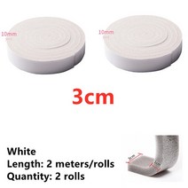 2pcs 자기 접착 성 도어 창 씰링 스트립 스폰지 폼 방음 테이프 방풍 방진 도어 및 창 갭 씰 스트립, 02 White 3cm 2 rolls