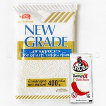 타피오카펄 뉴그레이드 화이트사고 400g 칠리소스묶음 white sago tapioca pearl WORLDFOOD, 1팩