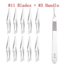 수공구 세트 탄소강 메스 블레이드 핸들 도구 세트 수리 동물 외과 칼 DIY 절단 PCB 조각, 10 Set 2