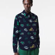 라코스테 홀리데이 레귤러핏 악어 프린트 셔츠 블랙 상의 Holiday Regular Fit Crocodile Print Shirt