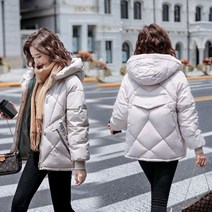 후드 숏 패딩 점퍼 자켓 여성 다운 코트