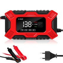 AGM배터리 자동차 오토바이 배터리 모토 납산 AGM 젤 VRLA 스마트 디지털 LCD 12V 6A, 4.Red EU