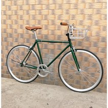 METTLER 레트로 자전거 700C 하이브리드바이크, M 그린 바구니 블랙타이어