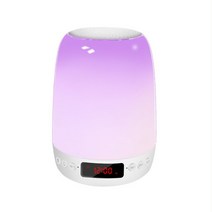 인공지능 AI 스피커휴대용 침대 옆 램프 테이블 블루투스 스피커 음악 USB FM 라디오 알람 시계 디지털 조, 화이트 블루투스