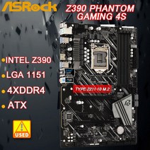 1151 마더보드 ASROCK Z390 팬텀 게이밍 4S 인텔 Z390 마더보드 9 세대 8 세대 인텔 코어 CPU용 4xDDR4 128GB USB 3.2 M.2