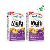 (캐나다직송) 자미에슨 츄어블 100% 멀티비타민 60정 2개 Jamieson Chewable 100% Complete Multi Vitamin Citrus Twist ADULTS