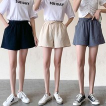 여성 여름 린넨 편한 밴딩 반바지 숏팬츠 S142