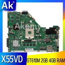 X55VD 메인 보드 2GB 4GB RAM Asus X55V X55VD 마더보드 REV2.0 REV2.1 X55VD 노트북 마더보드 GT610M GPU 포함, CHINA_2GB