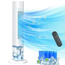 88.9cm35인치 증발식 쿨러 타워 팬 3IN1 휴대용 에어컨 리모컨 120도 진동 3가지 속도 일반수면쿨 모드 7시간 타이머 및 홈 오피스 학교 야외용 아이스 팩 4개