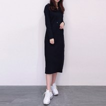 [세인트이브] SP266 면스판 인기템 짱짱한 원단 슬림핏 후드 롱원피스