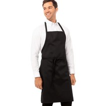 Chef Works 남녀공용 앞치마 묶음 줄이 있는 앞치마 주방용 원사이즈 핀스트라이프, Black