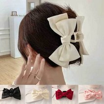 요즘유행 빅리본집게핀 소녀풍 새틴 왕리본 올림머리 집게핀 4컬러 택1 /연예인 서혜림 일타스캔들 이봉련 리본집게핀/여친선물 헤어핀