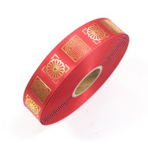 나모몰 명절 선물포장지 포장리본, 1개, 02-02.전통문양리본(금박/25mm)_빨강