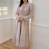 마리 꽃무늬원피스)플라워패턴/나염/프린팅/꽃패턴/롱