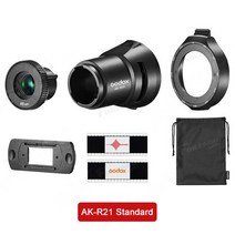 Godox AK-R21 프로젝션 어태치먼트 렌즈 라운드 프레 넬 헤드 슬라이드 키트 AD100Pro AD200Pro LC30 ML30 V1 플래시 라이트, [01] AK-R21