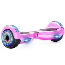 외발전동휠 Hoverboard 6.5 인치 블루투스 led 스마트 호버 어린이를위한 두 바퀴 선외 성인 강력한 모터 자기 균형 전기 스쿠터, 핑크 크롬