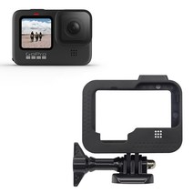 톡톡마켓 블랙 심플 고프로9 더프레임 하우징 사이드 충전 단자