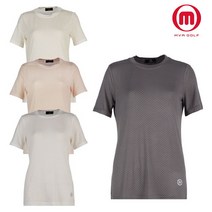 엠바골프 여성 여름 도트 라운드 반팔 티셔츠 M212LTS057