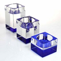 크리스탈 캔들 홀더 크리스탈 촛대 - 중 사이즈, 블루-중