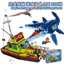 피규어 T렉스 쥬라기월드 모사사우루스 랩터 기가노토사우루스와 카르노타우루스 화석 모사사우르스 다이노 중국 레고 호환 블록, 탈출 창룡의 입(국산 1:1)